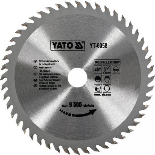 Disc fierastrau Yato wolfram pentru lemn 160X20X48 mm