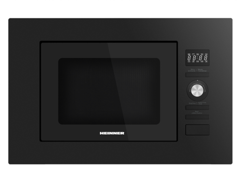 Cuptor cu microunde incorporabil HEINNER HMW-MDBI20GDBK, 800 W, 20 l, Grill 1000 W, 5 trepte putere, 8 programe, Platou rotativ 24.5 cm (Negru)