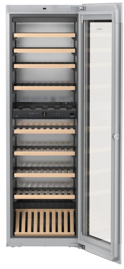 Vitrina de vinuri incorporabila Liebherr Vinidor EWTgb 3583, Capacitate 83 sticle, 271 L, Clasa G, H 177 cm (Argintiu)