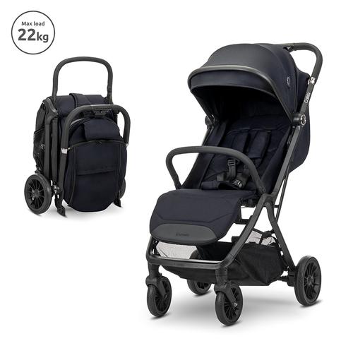 Carucior pentru copii Lorelli Calista, pliere automata, cadru din aluminiu, spatar reglabil 3 pozitii, copertina extensibila, 0-48 luni, pana la 22 kg, Negru