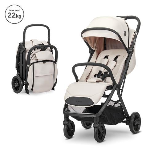 Carucior pentru copii Lorelli Calista, pliere automata, cadru din aluminiu, spatar reglabil 3 pozitii, copertina extensibila, 0-48 luni, pana la 22 kg, Bej