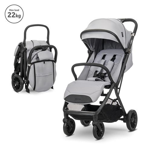 Carucior pentru copii Lorelli Calista, pliere automata, cadru din aluminiu, spatar reglabil 3 pozitii, copertina extensibila, 0-48 luni, pana la 22 kg, Gri