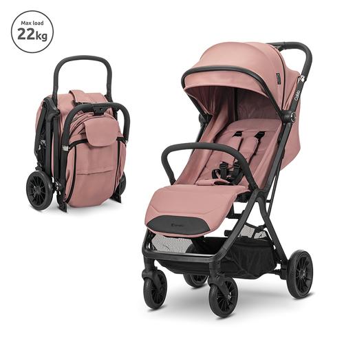 Carucior pentru copii Lorelli Calista, pliere automata, cadru din aluminiu, spatar reglabil 3 pozitii, copertina extensibila, 0-48 luni, pana la 22 kg, Roz