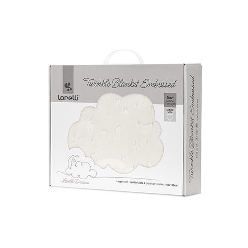 Paturica pentru bebelusi Lorelli Twinkle, material moale, model decorativ in relief, 80 x 110 cm, 0 luni+, Bej