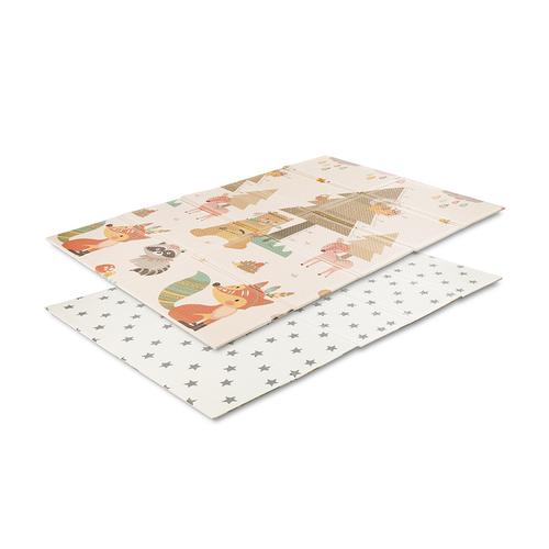 Covoras de joaca termic pentru copii Lorelli Home & Stars, din spuma XPE, design cu doua fete, pliabil, 120 x 180 cm