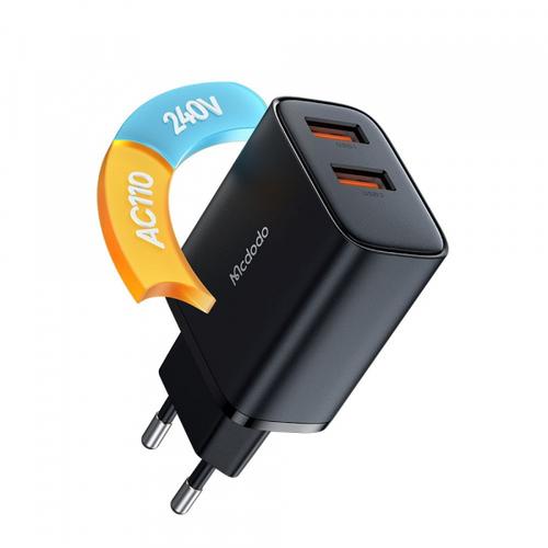 Incarcator retea McDodo CH-5070 Beryllium, 12W, 2 x USB-A (Negru)