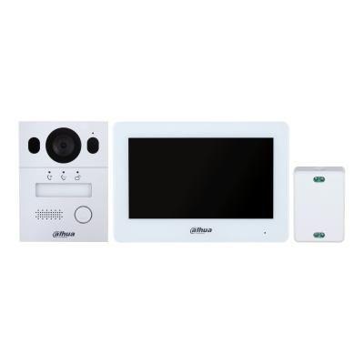 Kit Videointerfon Dahua DHI-KTX01(S), Ecran touchscreen 7inch, IP65, Wireless (Alb)