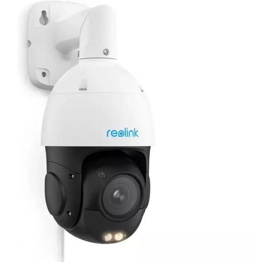 Camera supraveghere exterior rotativa speed dome PTZ IP Reolink P840, 4K, Zoom 5X, IR / lumina alba 60 m, PoE, detectie persoane / vehicule / animale, slot card, microfon, difuzor (Alb)