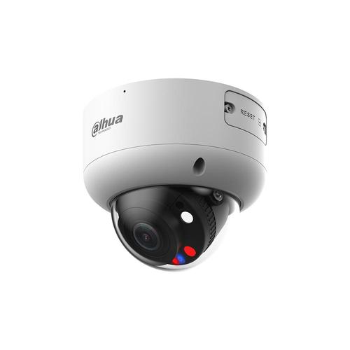 Camera supraveghere exterior IP Dome cu iluminare duala Dahua WizSense TiOC Active Deterrence IPC-HDBW3849R1-ZAS-PV-27135, 8 MP, 2.7 mm - 13.5 mm, lumina alba 40 m, IR 50 m, microfon, slot card, PoE