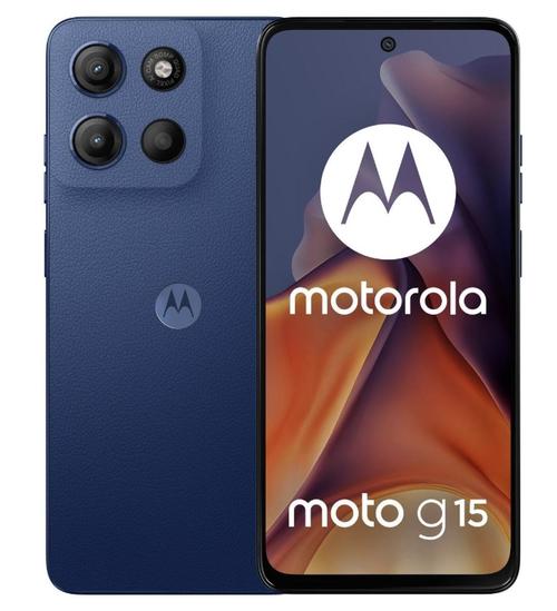 Telefon Mobil Motorola Moto G15, Procesor Mediatek Helio G81 Extreme Octa Core, IPS LCD Capacitive touchscreen 6.72inch, 8GB RAM, 128GB Flash, Camera Duala 50+5MP, Wi-Fi, 4G, Dual Sim, Android (Albastru)