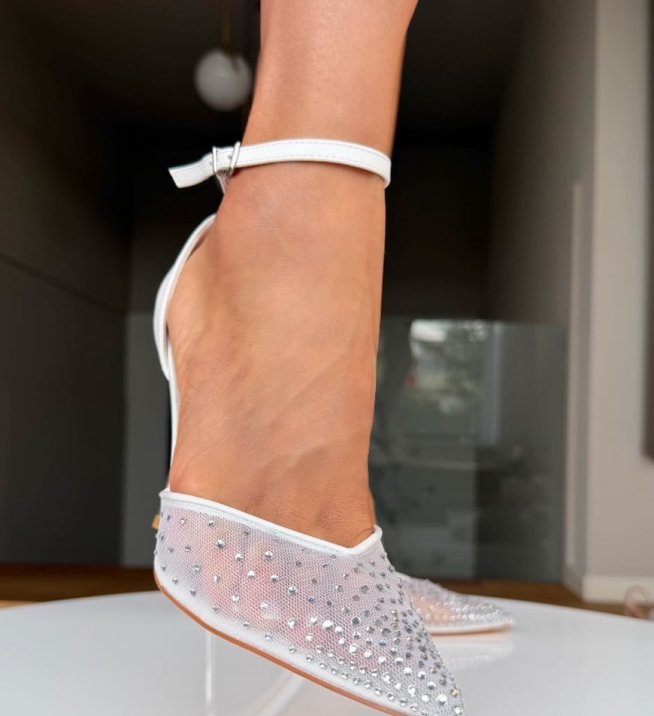 Pantofi dama cu toc Alexa Albi