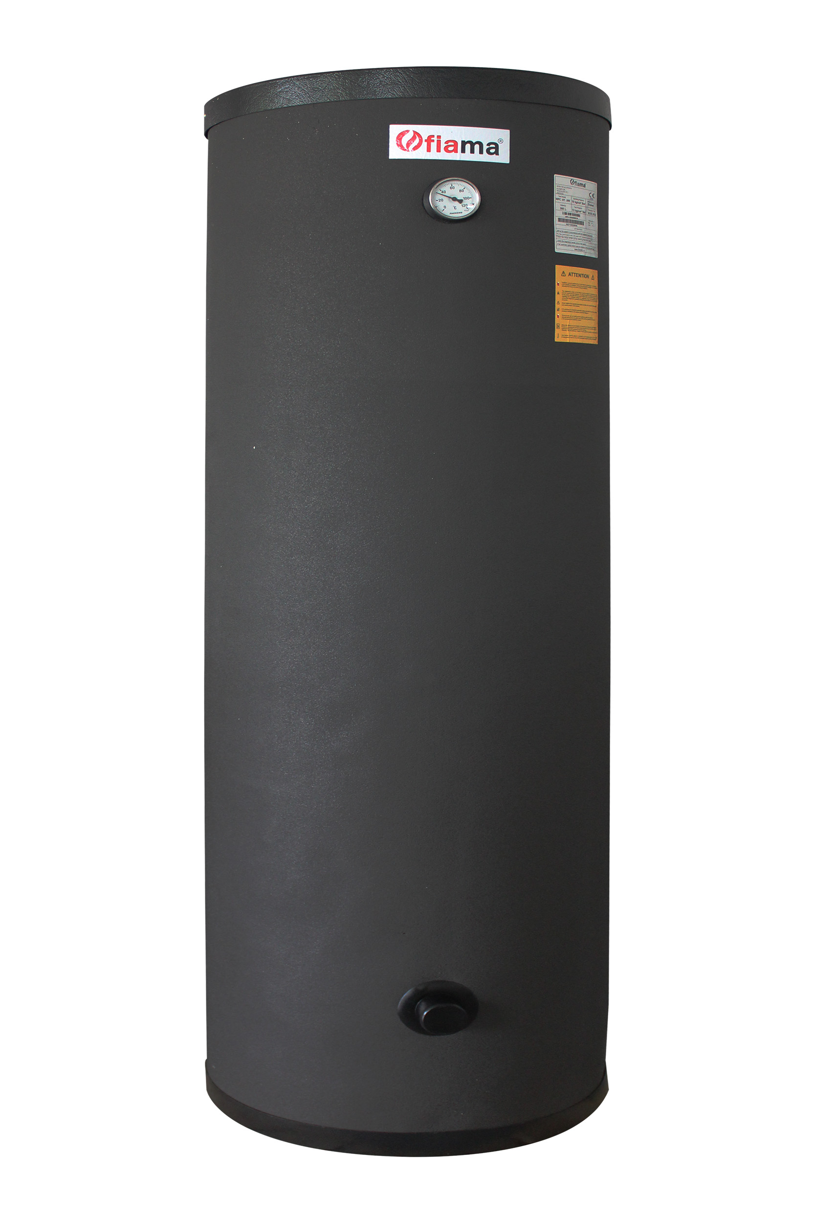 Boiler cu 2 serpentine FIAMA WPC HT 300 LT 2S, pentru centrala termica si solar, montaj pe sol, izolatie termica, manta de protectie, serpentine bivalent