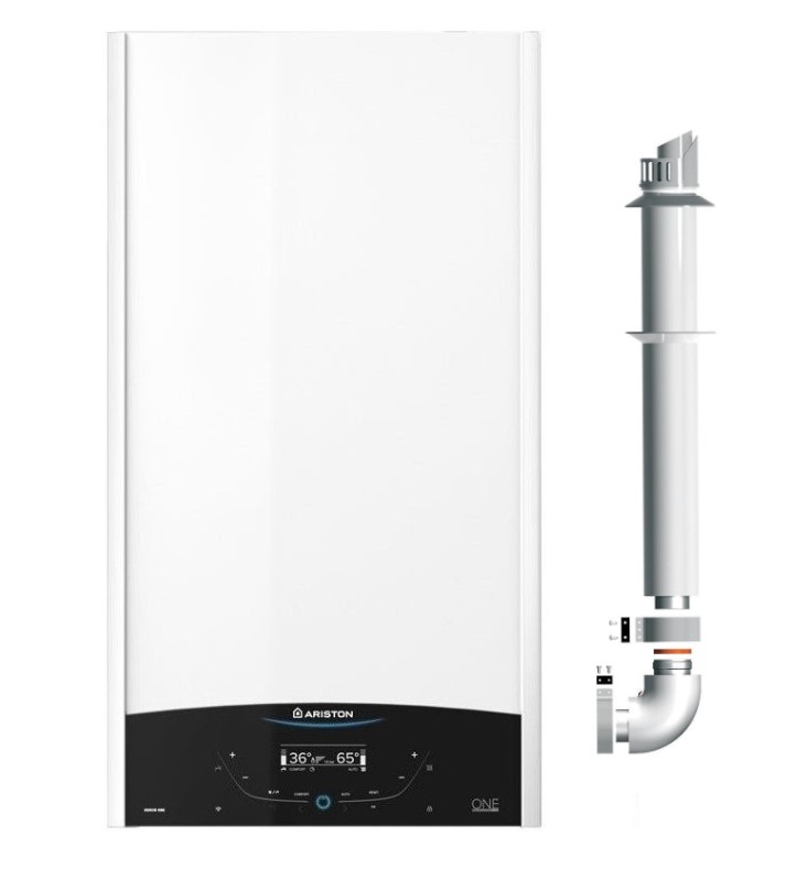 Centrala termica in condensare Ariston GENUS ONE+ WI-FI pentru preparare ACM si incalzire 35 kW, kit evacuare inclus