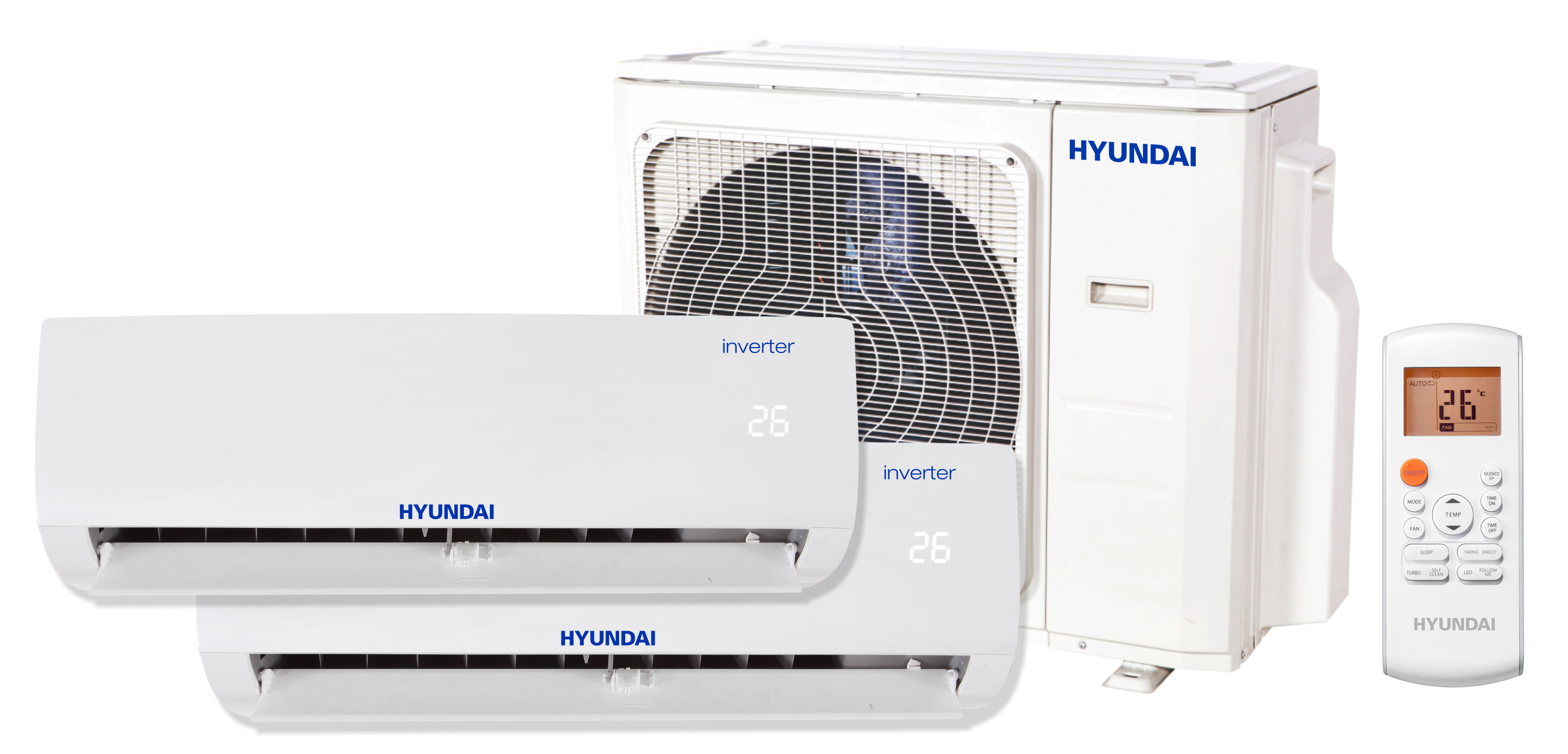 Pachet 2 camere, Aer conditionat multi-split Hyundai M, 9000 + 12000 BTU, Inverter, kit Wi-Fi inclus, HSAFAU-09HRDN + HSAFBU-12HRDN + H2OC-18HFN8-Q