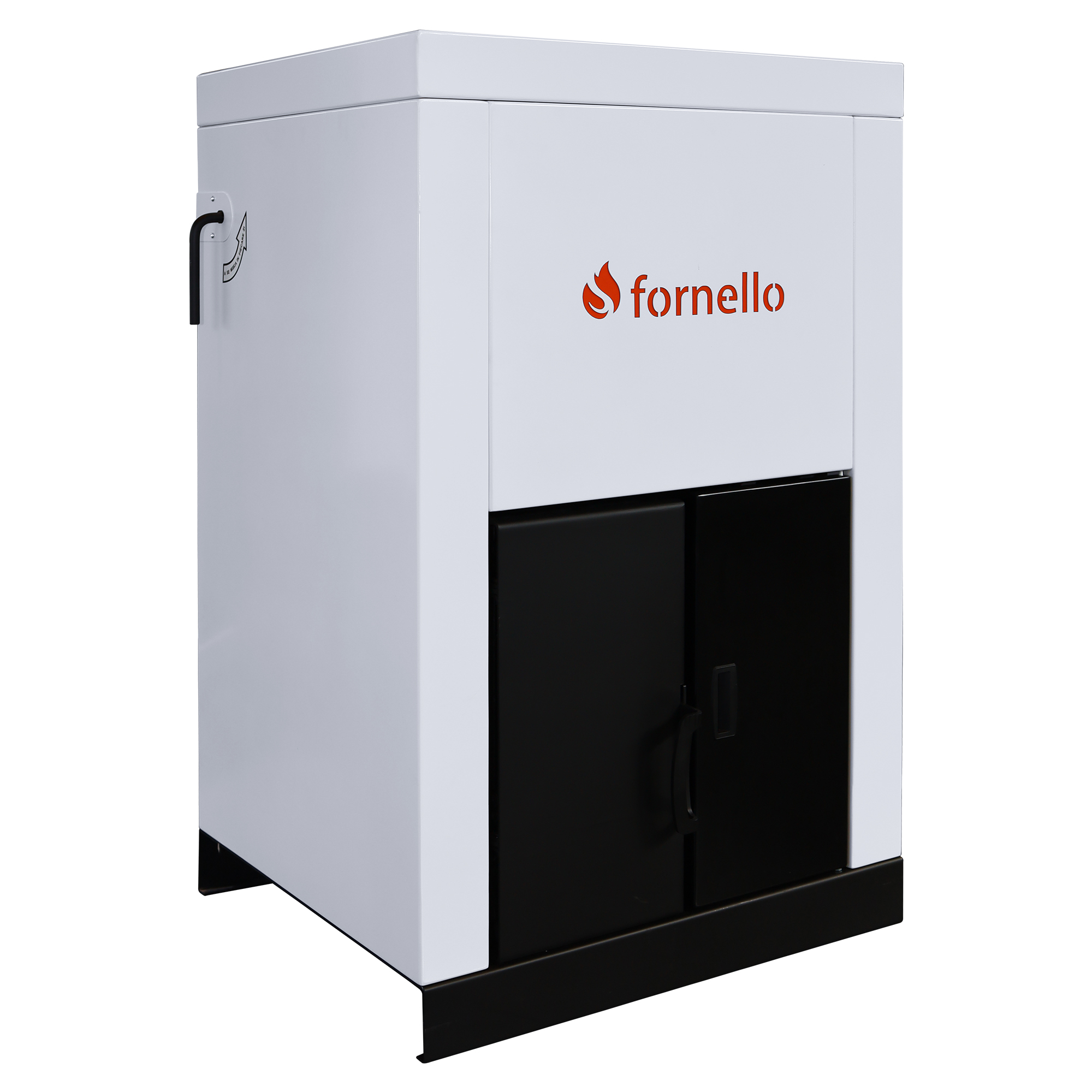 Centrala pe peleti Fornello Eco Energy 25 kW, complet echipata pentru incalzire, pompa circulatie, vas expansiune, automatizare, buncar peleti 45 kg, tiraj fortat, aprindere automata, curatare facila, pana la 200 mp afisaj digital, arzator 