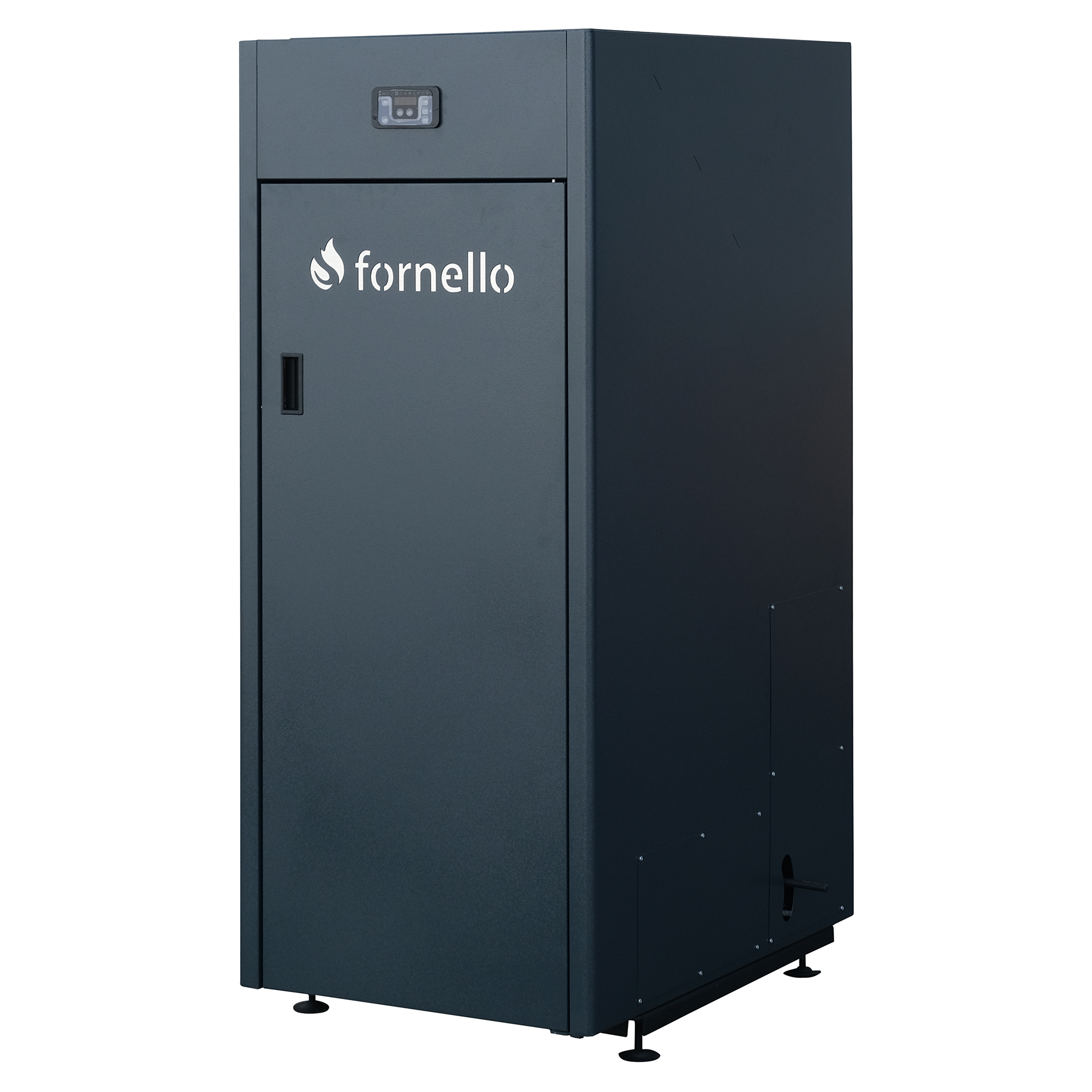 CENTRALA PE PELETI FORNELLO KING PLUS 30 KW, echipata cu: pompa de circulatie, vas de expansiune, supapa de siguranta, automatizare, rezervor pentru peleti 125 kg, creuzet din fonta, tiraj fortat