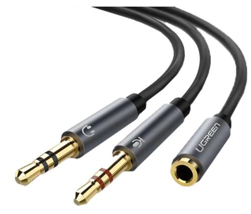 Adaptor Audio 3.5mm - 2 x 3.5mm UGREEN AV140, 0.20m, Negru