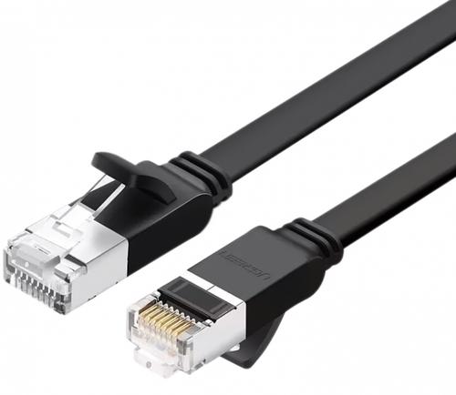 Cablu Retea UGREEN NW101 Flat, UTP, Cat6, 2m, Negru