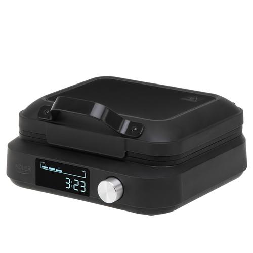 Aparat de facut vafe Adler AD 3087, Display LED , 2200 W, 6 trepte rumenire, Depozitare cablu (Negru)