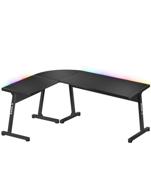 Birou gaming Huzaro Hero 6.0 RGB, 147 x 112 x 74 cm, Otel, Picioare ajustabile (Negru)