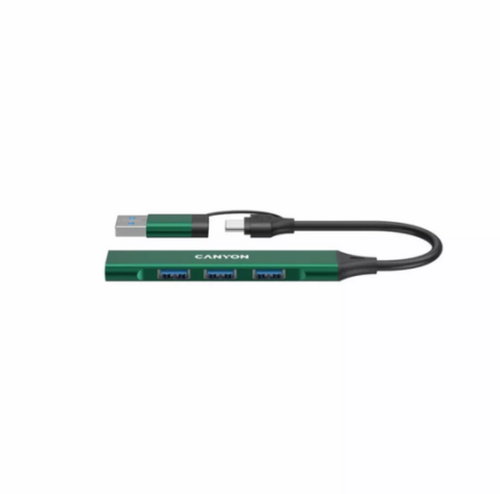 Hub Canyon DS-02, 1 x USB-A 3.0, 3 x USB-A 2.0 (Verde)