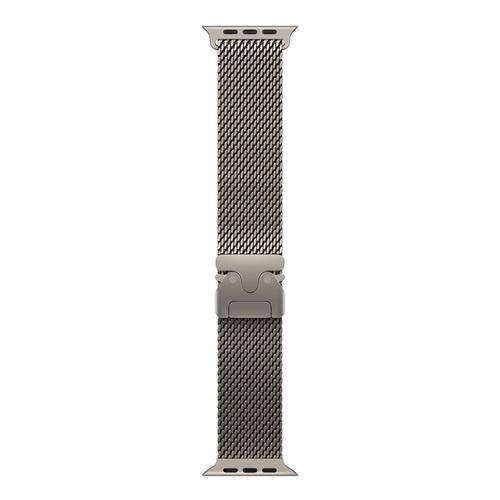 Curea Smartwatch Apple MXKC3ZM/A pentru Watch 49mm, Natural Titanium Milanese Loop, Small (Argintiu)
