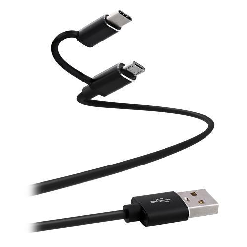Cablu de date TNB TCUSB2IN1, USB  - microUSB / USB-C, 1m