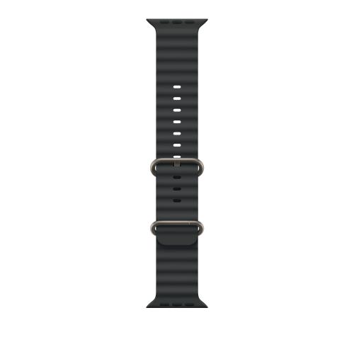 Curea Smartwatch Apple MXTL3ZM/A pentru Watch 49mm, Ocean Band, Natural Titanium Finish (Negru)