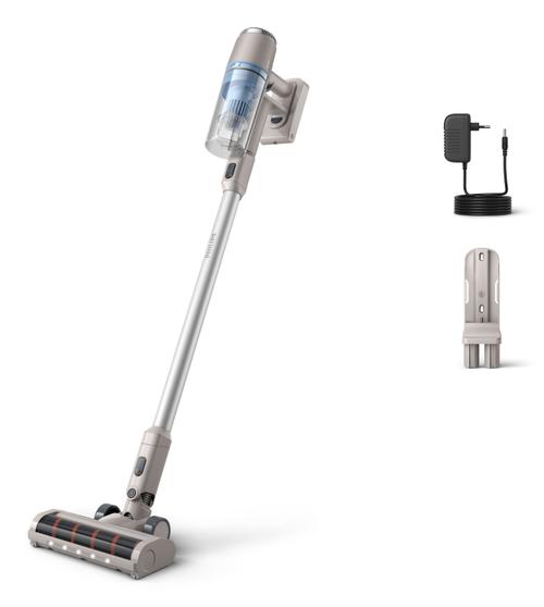 Aspirator vertical Philips XC2011/01, Autonomie 40 minute, Lumina LED, PowerCyclone 7, 660 l/min (Albastru/Gri)
