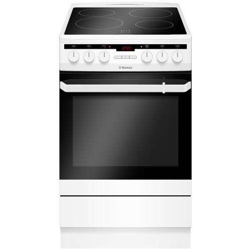 Aragaz Hansa FCCW58200, 4 zone de gatit, Electric, Curatare abur, Grill, Clasa A, 50 cm (Alb)