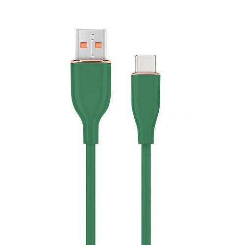Cablu alimentare si date GEMBIRD CC-USB2S-AMCM-1.5M-G,  USB 2.0 (T) la USB 2.0 Type-C (T), 1.5m, protectie silicon, Verde