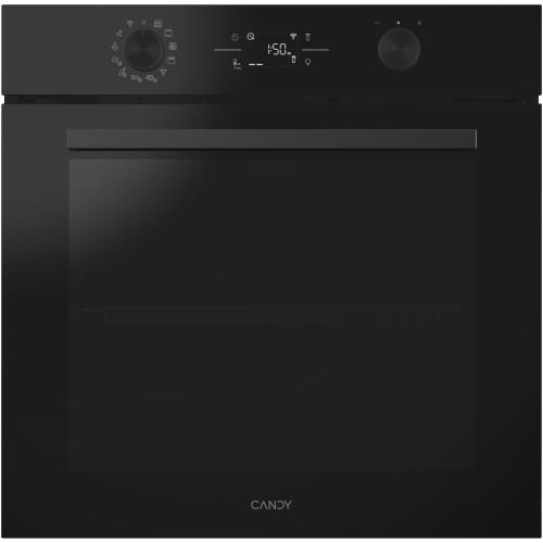Cuptor incorporabil Candy Titanium CA6 N5B3LYTB, Electric, 78 litri, Curatare Pirolitica & curatare cu abur, WiFi, Tehnologie STEAM Lite, 13 functii, Raft telescopic, Clasa A++ (Negru)
