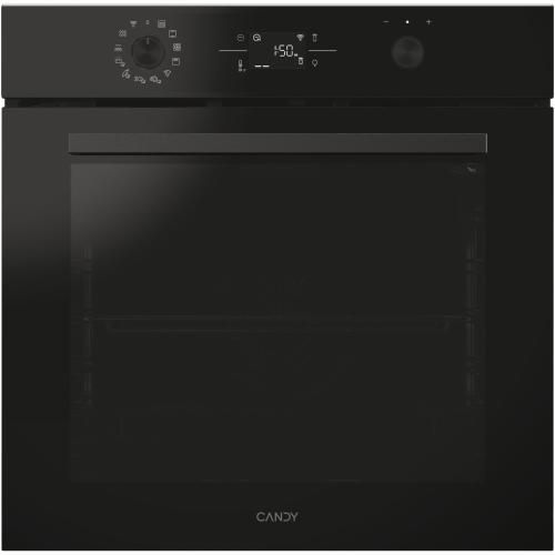 Cuptor incorporabil Candy Titanium CA6 NP5B3EHTB, Electric, 78 litri, Curatare Hidrolitica, WiFi, Tehnologie Easy STEAM, 12 functii, Butoane Push-pull, Softclose, Raft telescopic, Clasa A++ (Negru)
