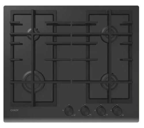 Plita incorporabila CANDY CVFG6PB, Gaz, 4 zone, Grilaje fonta, Conectare hOn Sticla Securizata (Negru)