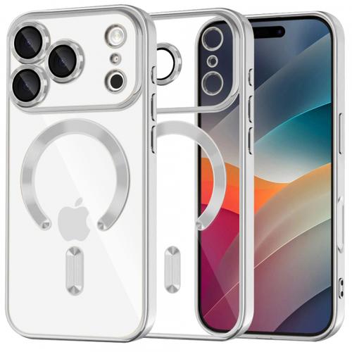 Husa MagSafe pentru Apple iPhone 17 Pro, Techsuit, Luxury Crystal, Argintie