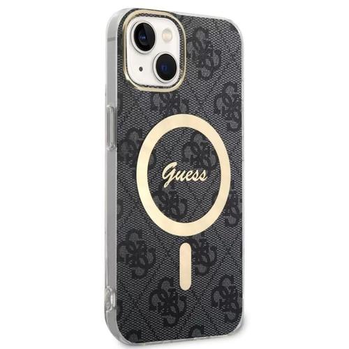 Husa Protectie Spate Guess 4G MagSafe pentru Apple iPhone 15 (Negru)