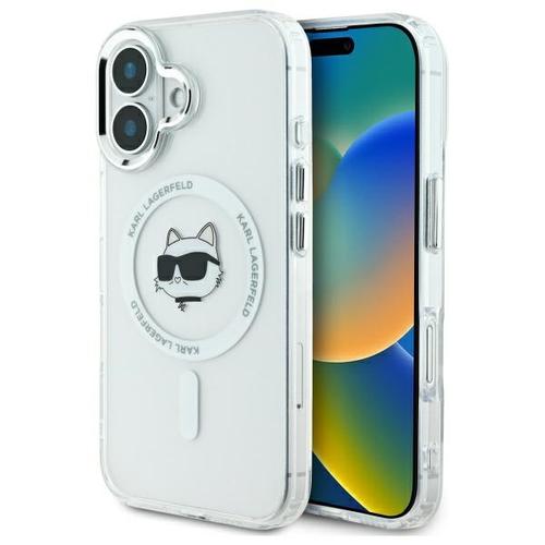 Husa MagSafe pentru Apple iPhone 16 Plus, Karl Lagerfeld, IML Metal Choupette's Head