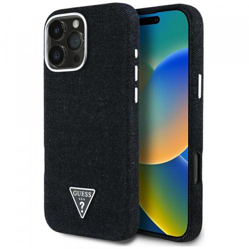 Husa MagSafe pentru Apple iPhone 16 Pro, Guess, Denim Triangle Logo