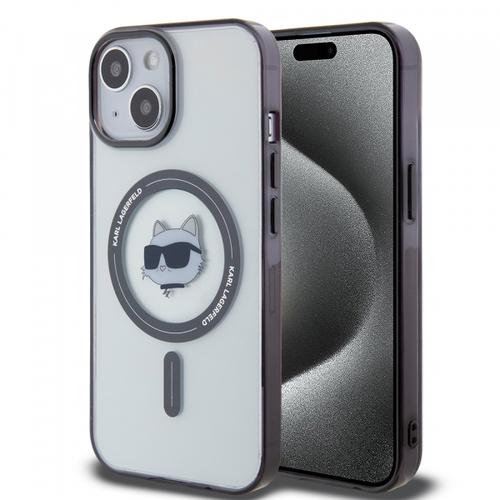 Husa MagSafe pentru Apple iPhone 15, Karl Lagerfeld, IML Choupette's Head, Transparenta