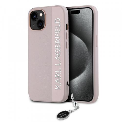 Husa pentru Apple iPhone 15, Karl Lagerfeld, Saffiano Rhinestones & Charm