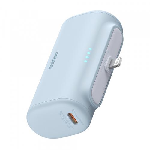 Baterie Externa Baseus Compact, 5000mAh, 20W, PD, 1 x Lightning - 1 x USB-C, P10068307313-00 (Albastru)