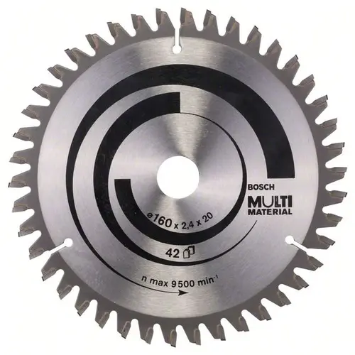 Panza fierastrau circular, Multi Material Bosch, 160x20/16x2.4 mm, 42 dinti