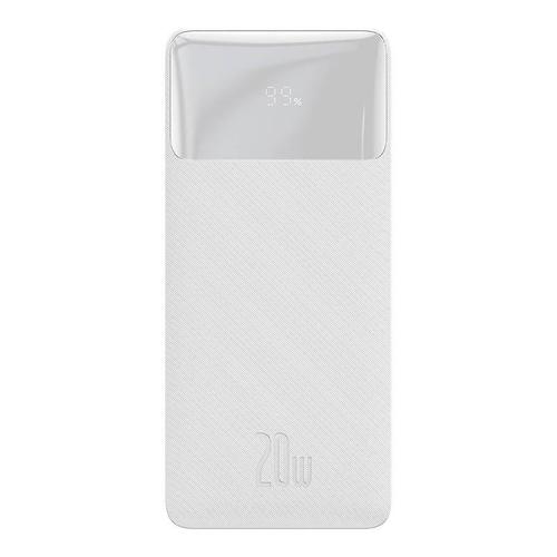 Acumulator extern Baseus Bipow Digital Display, 10.000 mAh, 20W, 2x USB-A, 1x USB-C PD, cablu USB-A la microUSB inclus (Alb)