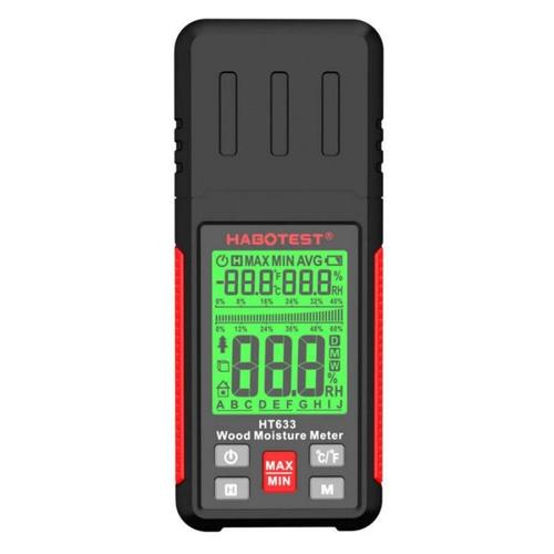 Umidometru Habotest HT633, Masoara umiditatea materialului si a mediului si temperatura, Afisaj LCD, Negru