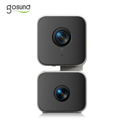Camera IP Duala Wireless Gosund PC12, 4 MP HD, Night Vision, Alarma detectie miscari umane, Microfon, Inclinare in doua directii, slot MicroSD, IR 10m, fara unghi mort, Tuya cloud (Alb/Negru)