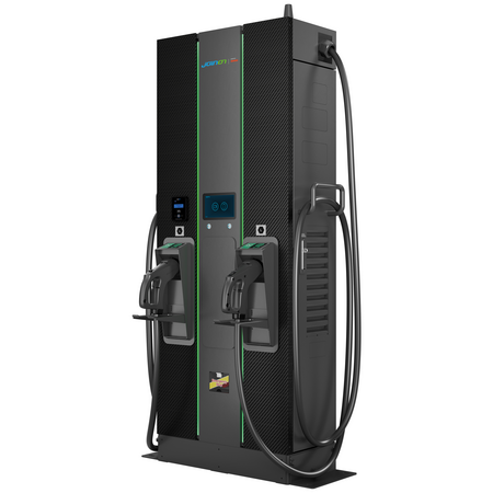 I-FAST - StaTie de încArcare cu montare pe podea - Terminal de platA integrat - Tip 1xCCS2 + 1xCHA - Cablu 4 m - 60 kW - Wifi+ETHERNET+4G - IP55