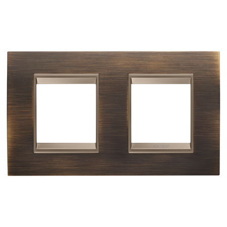 PLACA INTERNATIONALA LUX - IN METAL - 2+2 MODULE ORIZONTALE - ALAMA ANTICA LAVY - CADRU INTERIOR BRONZ MAT ÎNCHIS - CHORUSMART