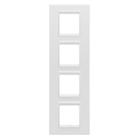 PLACA INTERNATIONALA LUX - IN METAL - 2+2+2+2 MODULE VERTICAL - ALB SATINAT MONOCROM - CHORUSMART