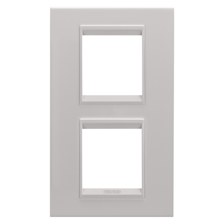 PLACA INTERNATIONALA LUX - IN METAL - 2+2 MODULE VERTICAL - BEJ NATURAL MONOCROM - CHORUSMART