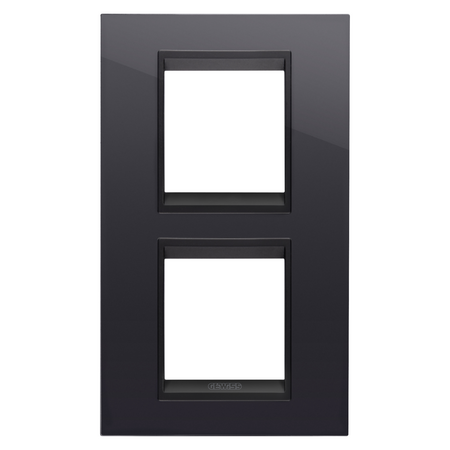 PLACA LUX INTERNATIONALA - ÎN TEHNOPOLIMER - 2+2 MODULE VERTICALE- NEGRU TONER LAVY - CADRU INTERIOR NEGRU MAT - CHORUSMART